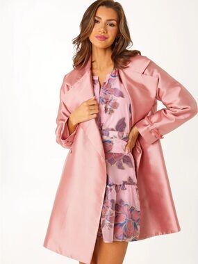 NWT Abbey Glass Marisol Coat Blush Mikado